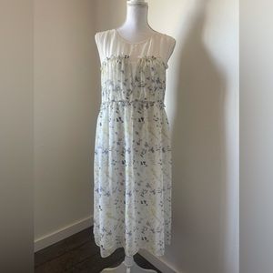 Max Studio White Floral Midi Dress